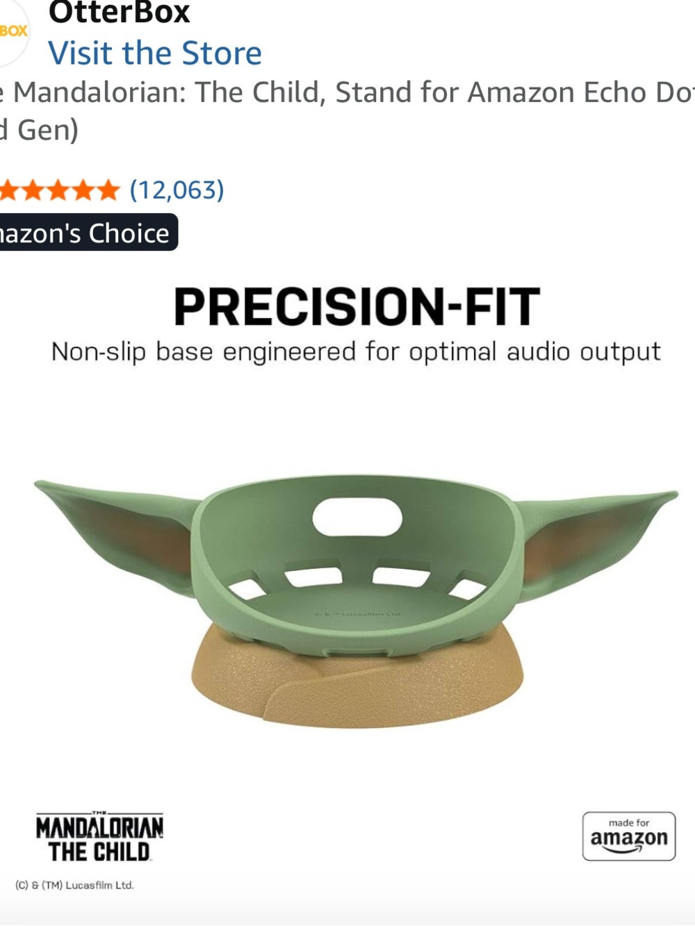 OtterBox The Mandalorian "The Child" Echo Dot Stand - Green